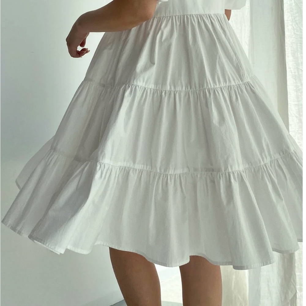OAK + FORT White Puff Sleeve Dress - Picture 3 of 6